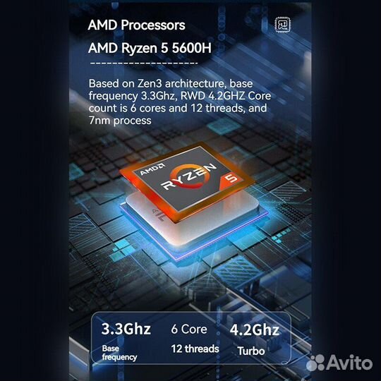 Игровой мини пк Ryzen 5 5600H/16gb/512gb/Win11