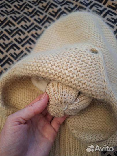 Комплект шапка снуд ангора женский шерсть