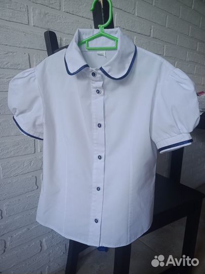 Блузка школьная с коротким рукавом 134-140