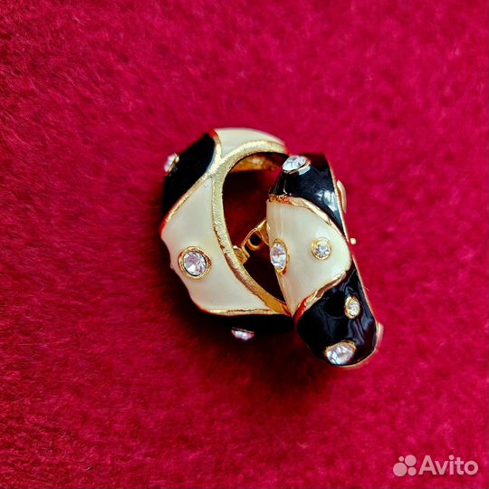 Клипсы Modern Park Lane США винтаж 1980е эмаль