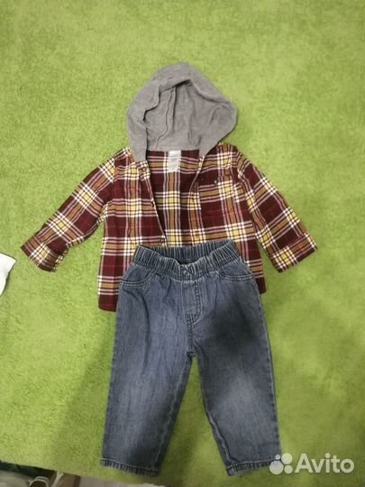 Джинсы и рубашка 80