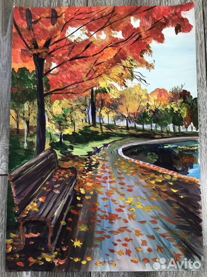 Картина гуашью