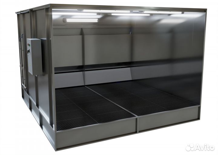 Камера с водяной завесой и активным полом