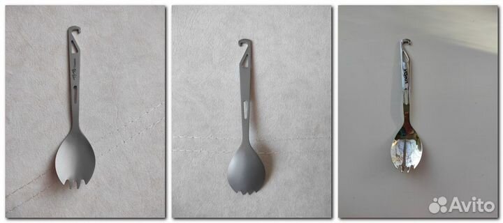 Титановая туристическая ложка, вилка, нож набор