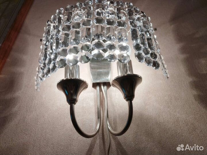 Хрустальный светильник бра СССР