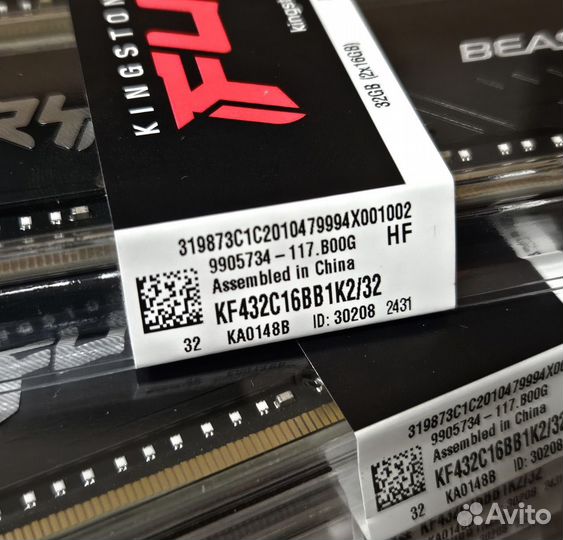 Kingston Fury Beast 32Gb (2x16GB) 3200мгц (Новые)