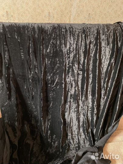 Черный бархат ткань