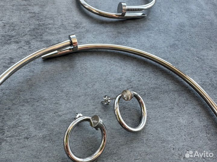 Набор Cartier серьги, браслет и колье, гвоздь