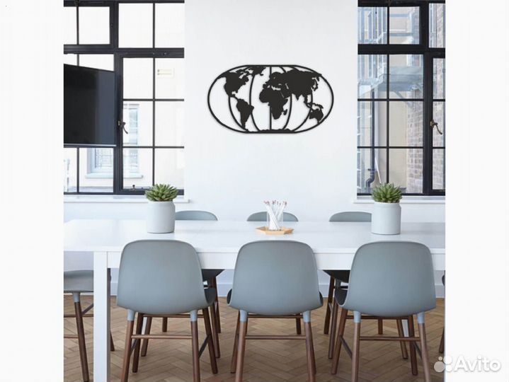 Карта мира из металла