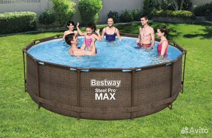 Каркасный бассейн bestway 305x100 см ротанг новый
