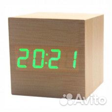 Деревянные часы-будильник