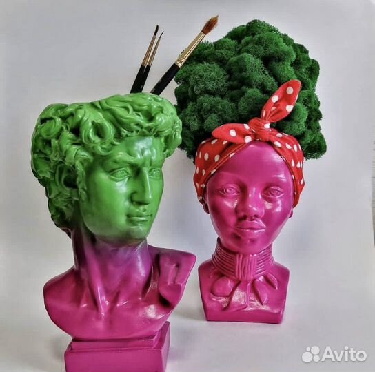 Форма силиконовая Африканка кашпо декор гипс