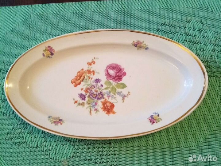 Блюдо под рыбу Мейсенский цветок