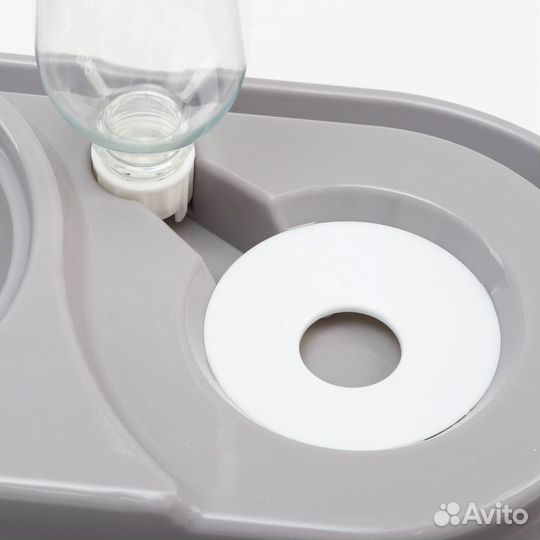 Миска двойная с автопоилкой (съёмная бутылка)