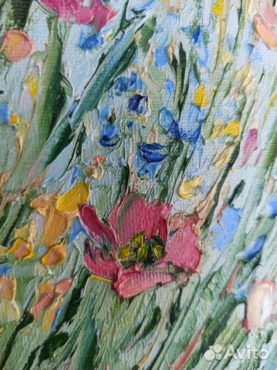 Картина с цветами маслом на холсте цветы