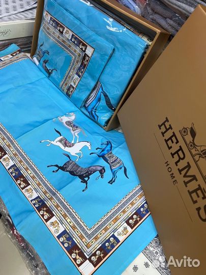 Постельное белье Hermes премиум коллекция