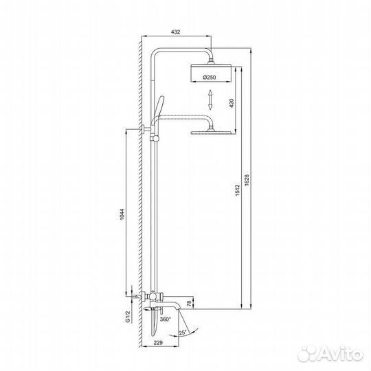 Душевая стойка со смесителем Gappo G2406-3