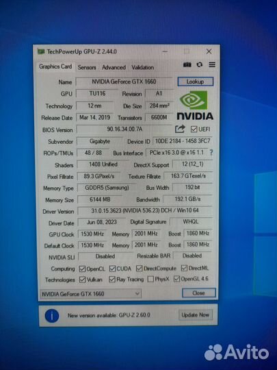 GTX 1660 gaming OC 6144MB 192bit gddr5