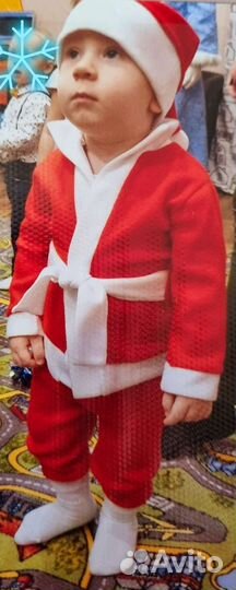 Новогодний костюм Санта для мальчика 86 размер