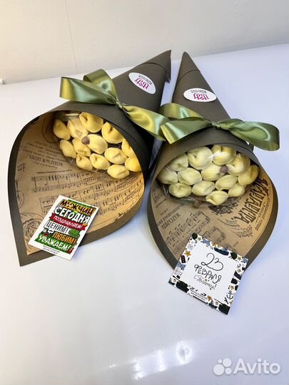 Шоколадные мужские съедобные букеты из пельменей