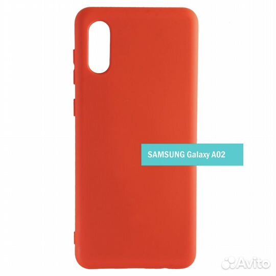Чехол силиконовый Case для Samsung A02 красный №4