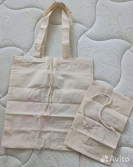 Набор Cумка хлопковая шоппер и эко мешочек ив роше