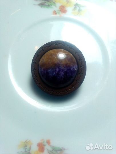 Чароит авторские броши