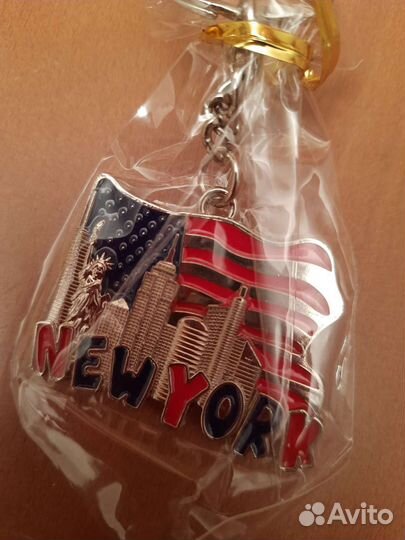 Брелок для ключей NEW york на цепочке с кольцом