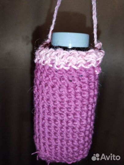 Чехол вязаный + стеклянная бутылочка