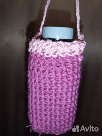 Чехол вязаный + стеклянная бутылочка