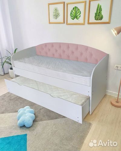 Кровать от 2х лет велюр выдвиж спальн лдсп