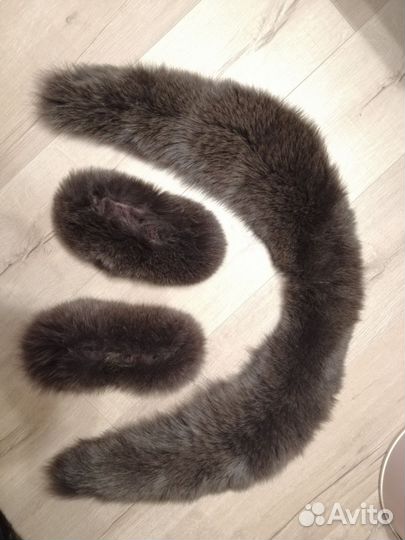 Воротник из песца с манжетами