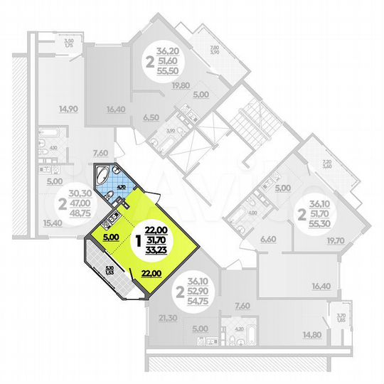 Квартира-студия, 33,2 м², 11/16 эт.