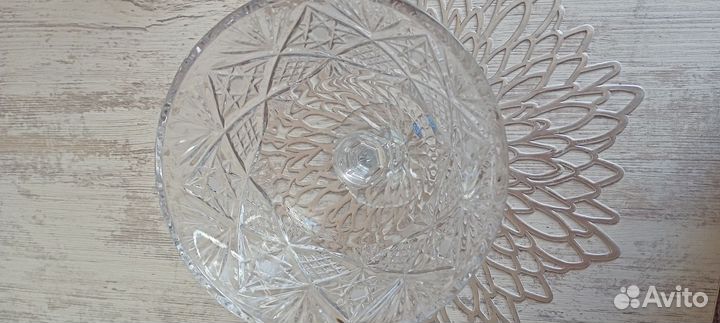Ваза для фруктов на ножке хрусталь