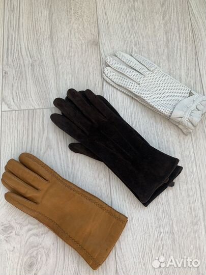 Перчатки из натуралиной кожи, замши