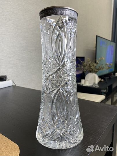 Хрустальная ваза с серебром 875 СССР