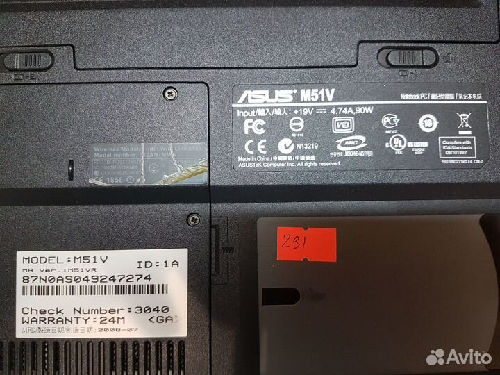 Ноутбук asus M51Vr бу
