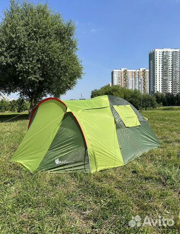 Палатка 3х местная 2 слойная с тамбуром новая купить в Иркутске | Хобби ...