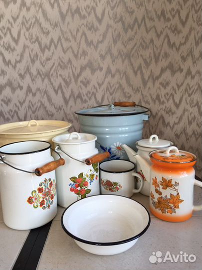 Эмаль посуда/ Блюдо, Кофейники, Чашки, Кастрюли др