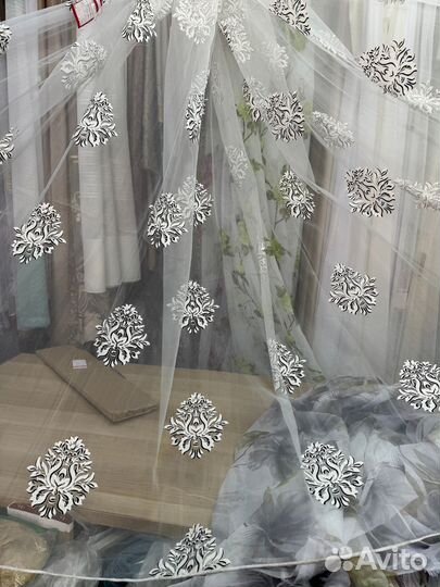 Тюль органза. Новый. Остаток 3.6 метра