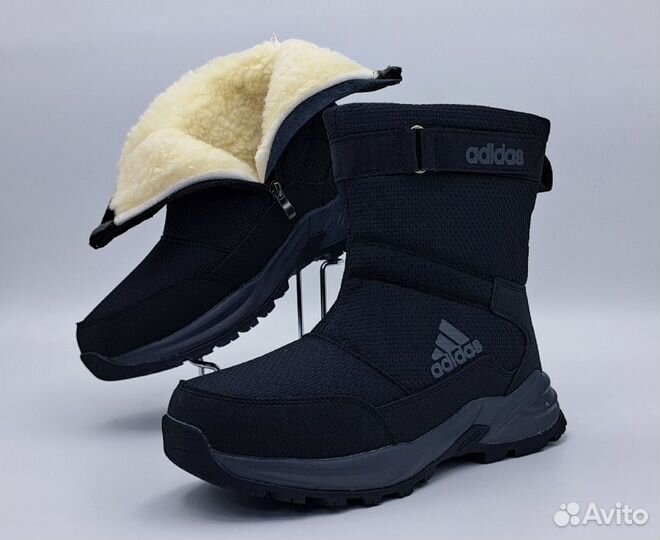 Зимние мужские дутики Adidas с мехом