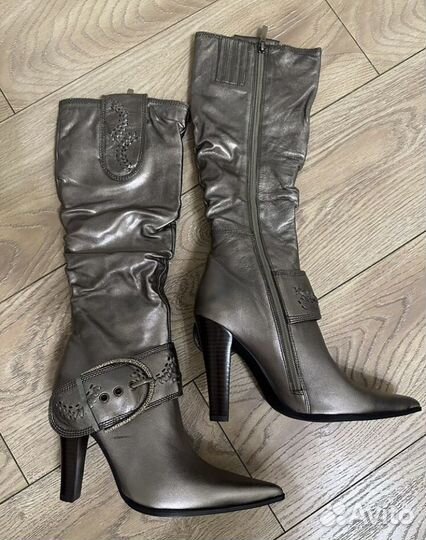 Металлические сапоги казаки винтажные y2k