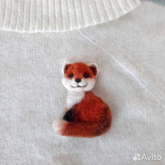 Брошь лиса для девочки женщины ручная работа