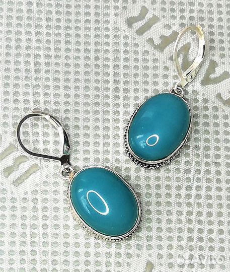 Серьги серебрение бирюза С648