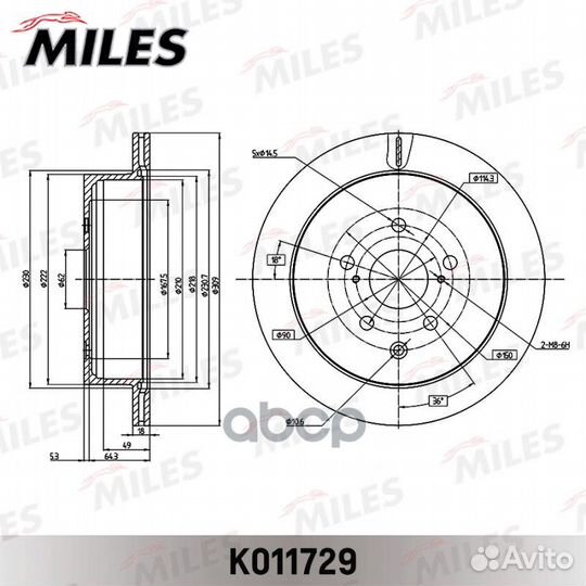 Диск тормозной lexus RX 350 08- задний K011729