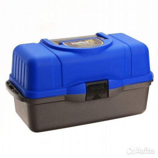 Ящик рыболовный helios трёхполочный, синий