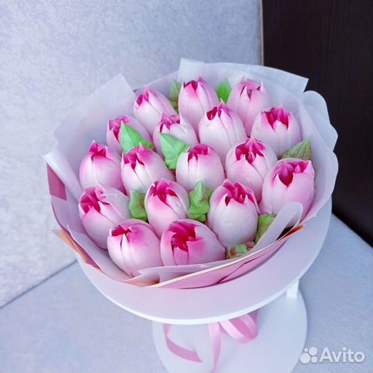 Съедобный букет из зефира/цветы/сладкий подарок