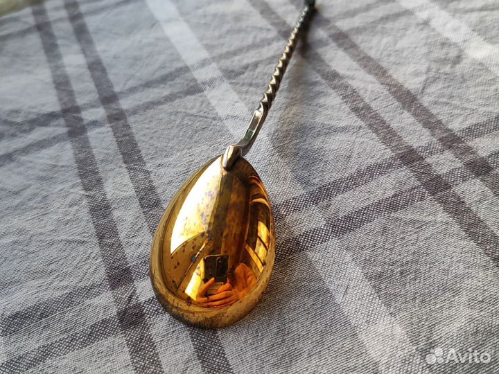 Ложка мельхиор позолота СССР