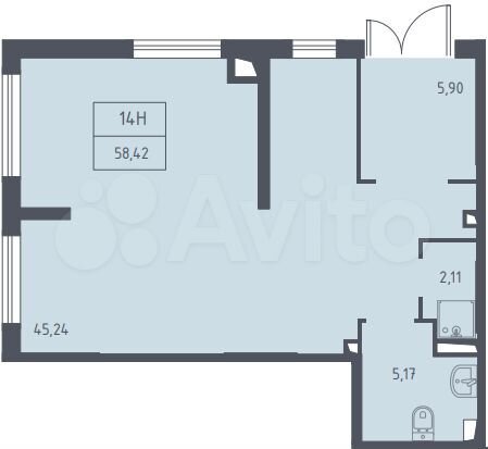 Готовый арендный бизнес, 58.42 м²