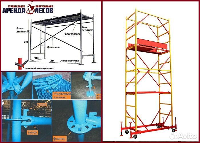 Аренда строительных лесов и вышки тура